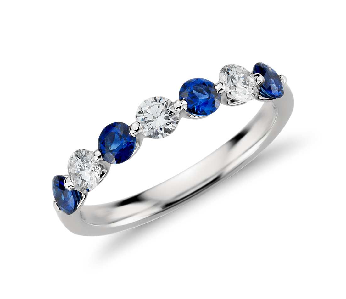 white gold and sapphire ring